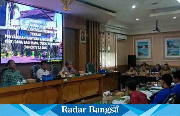 Saat Audiensi PMII dengan DPRD Lamongan dan sejumlah OPD di kantor banggar, Senin (14/8).