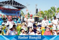 Bupati Lamongan Yuhronur Efendi, Minggu (6/8) di Alun-Alun Lamongan saat gebyar Hari Anak Nasional 2023