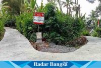 Pembangunan jalan Rabat Beton dengan volume : 450, Lebar 2,5 M, dan ketebalan 0.12 cm, di Dusun Sidorukun, Desa Gucialit. (Dok Riyaman/Radarbangsa.co.id)