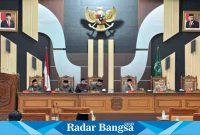 Ketua DPRD Kabupaten Pasuruan, Sudiono Fauzan dalam Rapat Paripurna di Gedung DPRD Kabupaten Pasuruan, Senin (07/08/2023) siang.