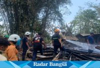 Si Jago merah kembali beraksi, kobaran api terlihat melahap tiga rumah.