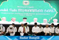 Komandan Kodim 0822 bersama Forkopimda Bondowoso menghadiri peringatan dan Bermunajat dalam Safari Maulid Nabi,