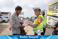 Jajaran anggota satlantas Polres Pringsewu saat gelar Ops Zebra, Rabu 13/09/2023 (dok.Humas For Darmawan/RB)