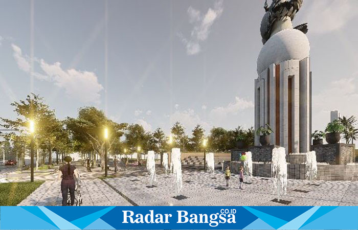 Rivalitasi alun alun di buat air mancur ,jum at (29/9) Di Alun Alun Sidoarjo (Foto: Radarbangsa)