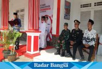  Camat kecamatan Cidaun H. Koswara. S. Pd, M. Pd sedang membacakan sambutan Menteri Pemuda dan Olahraga republik Indonesia dalam upacara memperingati hari sumpah pemuda ke-95 tahun 2023. (Dok photo RadarBangsa.co.id/AE Nasution)