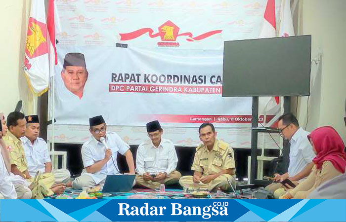 Rapat Koordinasi Cabang (Rakorcab) di kantor DPC Gerindra Lamongan , Rabu (11/10)