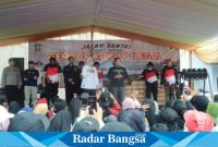 Saat Kegiatan Jalan Santai dan Sosialisasi Ketentuan di Bidang Cukai, bertempat di Balai Desa Yosowilangun Kidul. (Dok Kominfo Lmj, for Riyaman).