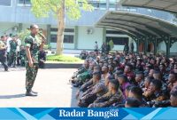 Arahan persiapan kunjungan kerja Presiden ke Jatim ,Jum at (20/10) di korem (foto : Radarbangsa)