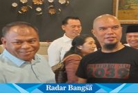 Anggota DPR RI Rahmat Muhajirin dan Ahmad Dani di suatu acara Partai Gerindra,Selasa (28/11) Di Sidoarjo (Foto: Radarbangsa)