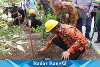 Bupati tanan Biopori untuk resapan air,Selasa (28/11) Di Waru (Foto : Radarbangsa)