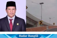 Anang Siswandoko wakil ketua Komisi c dan Bentuk  lampu surya panel yang terpssang
