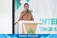 Bupati Lamongan, Yuhronur Efendi, saat membuka Intermediate Training (LK - II) Tingkat Nasional (IST)