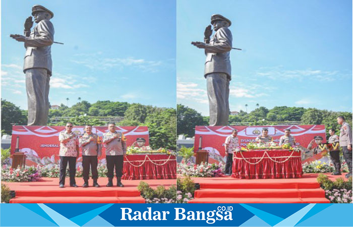 Kapolda Jateng, Irjen Pol Ahmad Luthfi, didampingi Waka Polda Brigjen Agus Suryo Nugroho. Turut hadir seluruh Pejabat Utama (PJU) Polda Jateng serta para Kapolres jajaran saat  Peresmian monumen , pada pagi Jumat, (02/02/2024) (IST)