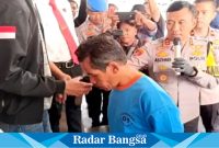 Photo saat polres Cianjur adakan press relis tentang pembunuh penagih hutang saat sahur di Cianjur (Dok ist)