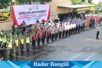 Polres Lumajang saat Apel Gelar Pasukan Operasi Keselamatan Semeru 2024, di halaman Mapolres Lumajang, Sabtu (2/3). (Dok istimewa)