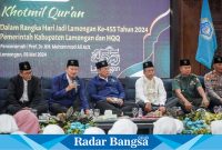 Bupati Lamongan, Yuhronur Efendi saat sambutan (ist)