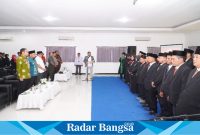 Bupati Lamongan Yuhronur Efendi hadiri  pelantikan 135 anggota PPK  di Rumah Makan Aqilla, pada Kamis (16/5) (IST)