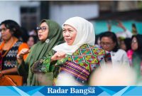  Ketua Umum Muslimat NU, Khofifah Indar Parawansa, saat menghadiri acara Halal bi Halal dan peringatan Harlah ke-78 Muslimat NU di Daratan Timo (IST)