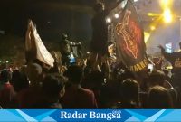 Acara KPU di alun - alun Lamongan yang menghadirkan artis ternama dan live dj yang sempat ricuh pada Selasa (11/6) tadi malam  (IST)