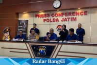  Konferensi Pers Polda Jatim terkait kasus dugaaan tindak pidana korupsi di tiga desa di Kab. Sumenep (IST)