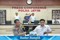 Konferensi Pers Polda Jatim terkait kasus dugaan tindak pidana penipuan dan penggelapan apartemen (IST)