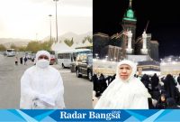 Ketua Umum PP Muslimat NU, Khofifah Indar Parawansa, yang sedang bersiap menuju Arafah (Dok foto Pribadi)