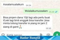 TangkapaN layar percakapan whatsahap (IST)