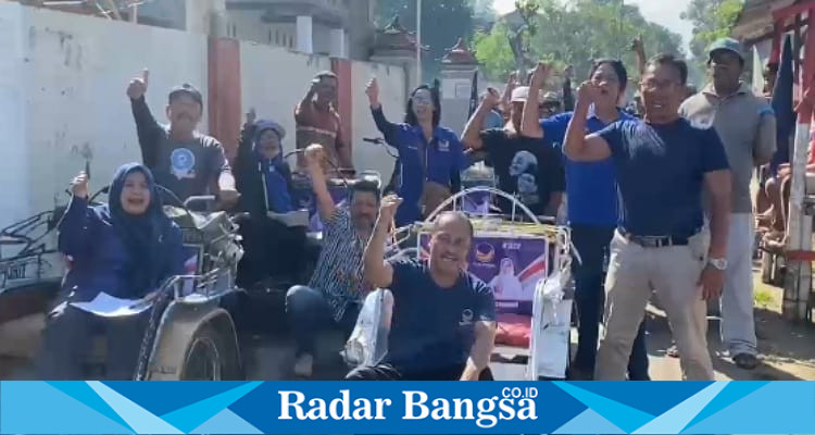 Kegiatan branding becak di wilayah Kecamatan Kandangan (foto: Hikam)