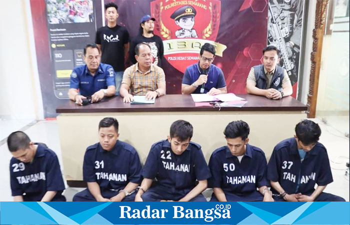 Lima Pelaku pengeroyokan diamankan satreskrim  Polrestabes Semarang