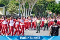 . Latihan ini dilaksanakan di Alun-Alun Lamongan dan berlangsung selama 22 hari, mulai dari 25 Juli hingga 17 Agustus. (IST)