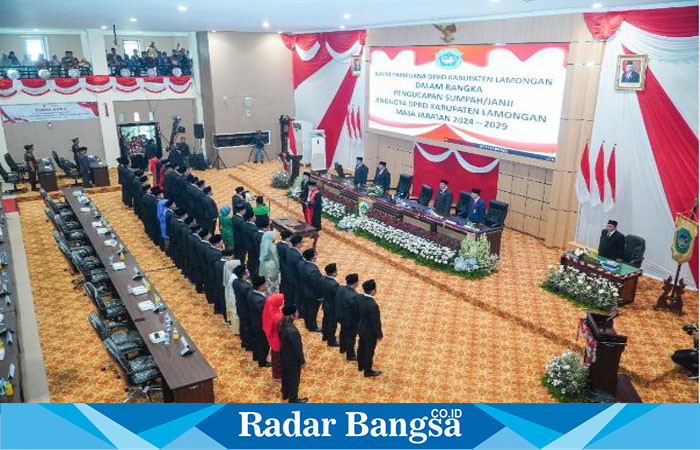 Rapat paripurna terkait pengucapan sumpah janji pelantikan DPRD Kabupaten Lamongan (IST)