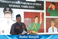 Plt. Bupati Sidoarjo, H. Subandi, SH., M.Kn, hadiri memperingati Hari Veteran Nasional tahun 2024, yang berlangsung di pendopo Delta Wibawa pada Senin, 19 Agustus. (IST)