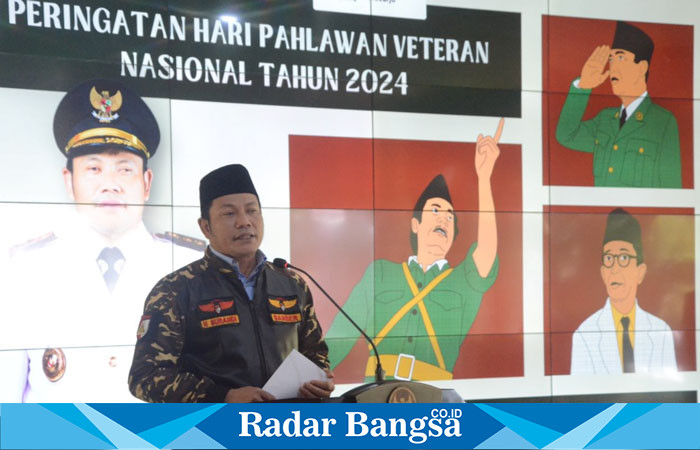 Plt. Bupati Sidoarjo, H. Subandi, SH., M.Kn, hadiri memperingati Hari Veteran Nasional tahun 2024, yang berlangsung di pendopo Delta Wibawa pada Senin, 19 Agustus. (IST)