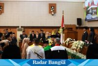 Sebanyak 50 anggota DPRD Kabupaten Banyuwangi untuk periode 2024-2029 resmi dilantik dalam Rapat Paripurna Istimewa yang berlangsung di Gedung DPRD Banyuwangi pada Rabu, (21/08)  (IST)