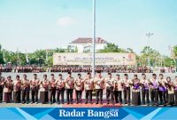 Upacara peringatan Hari Pramuka ke-63 pada Rabu (14/8) di Alun-alun Kabupaten Lamongan.  (IST)