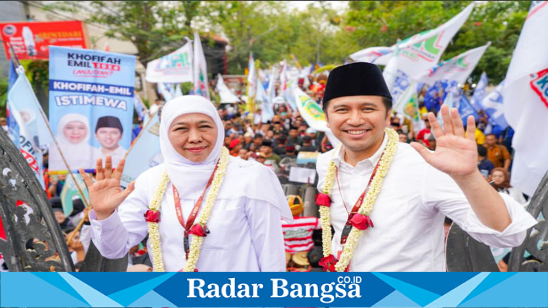 Pasangan Bakal Calon Gubernur dan Wakil Gubernur Khofifah Indar Parawansa dan Emil Elestianto Dardak dalam Pilkada Jawa Timur 2024 (IST)