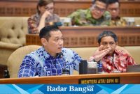 Menteri Agraria dan Tata Ruang/Kepala Badan Pertanahan Nasional (ATR/BPN), Agus Harimurti Yudhoyono (AHY) melaporkan penyesuaian atas Rencana Kerja dan Anggaran Kementerian Tahun 2025 dalam Rapat Kerja bersama Komisi II Dewan Perwakilan Rakyat Republik Indonesia (DPR RI)