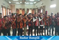 Rakercab  Majelis Pimpinan Cabang  Pemuda Pancasila (PP) Kabupaten Lamongan tahun 2024 dan foto bersama dengan Paslon Capub dan Cawabup Lamongan Yes –Dirham (IST)