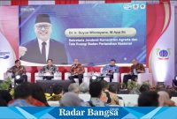 Sekretaris Jenderal (Sekjen) Kementerian ATR/BPN, Suyus Windayana dalam Simposium Nasional KAPTI-Agraria di STPN Yogyakarta, Kabupaten Sleman.
