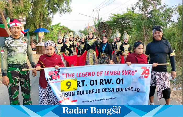 Peserta karnaval Rt 01 Rw 01 Bulurejo Benjeng (Dok foto Yudi-RadarBangsa)