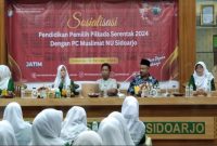 KPU Sidoarjo kerja sama dengan Pengurus Cabang (PC) Muslimat NU Kabupaten Sidoarjo.