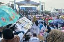 Sekitar 10.000 warga dari berbagai desa di Kabupaten Mojokerto memadati Lapangan Lebak Sono, Kecamatan Pungging (IST)