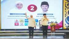 Pasangan Calon Gubernur Jawa Timur Nomor Urut 2, Khofifah Indar Parawansa dan Emil Elestianto Dardak, sukses mengakhiri debat pamungkas Pilgub Jatim 2024 yang digelar di Grand City Surabaya (hms)