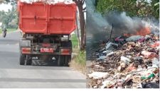 Tumpukan sampah  di pinggiran jalan (Dok foto Jayas)