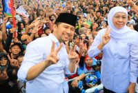 Pasangan Calon Gubernur dan Wakil Gubernur Jawa Timur nomor urut 2, Khofifah Indar Parawansa dan Emil Elestianto Dardak (hms)