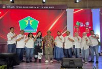 Paslon Wali Kota Malang Sam HC- Ganis bersama Tiga Pilar Partai PDIP Kota Malang, Ketua Tim Pemenangan, dan Relawan (IST)