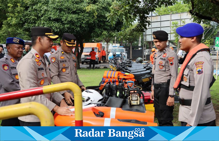 Apel siaga penanggulangan bencana, di halaman Polres Kendal, (RadarBangsa.co.id/Rob).