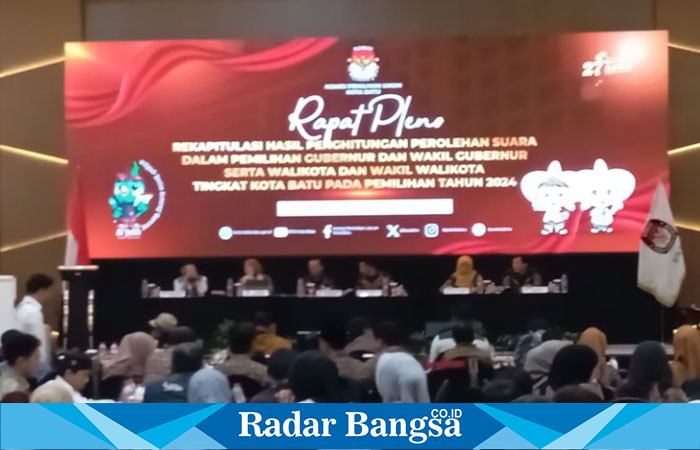 KPU Kota Batu Gelar Rapat Pleno Rekapitulasi hasil Pilgub Jatim dan Pilwali Kota Batu 2024. (Dok foto Istimewa)