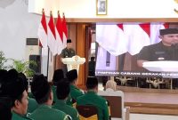 Bupati Kendal Dico menyampaikan kepada Pemuda Ansor baru dilantik membuat program baru sejalan dengan Pemerintah. (RadarBangsa.co.id).