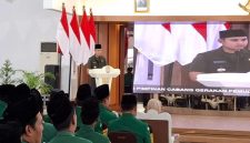 Bupati Kendal Dico menyampaikan kepada Pemuda Ansor baru dilantik membuat program baru sejalan dengan Pemerintah. (RadarBangsa.co.id).